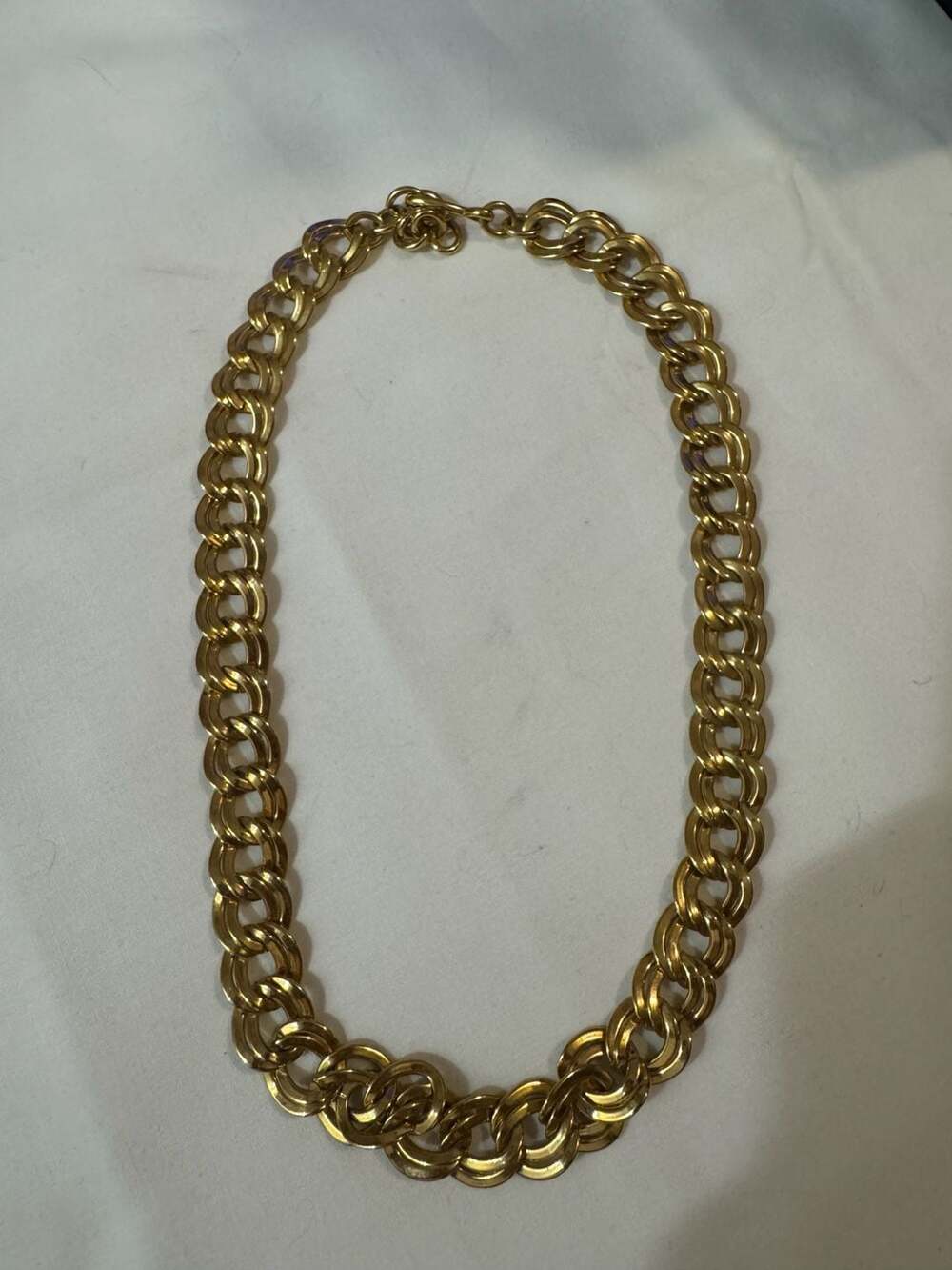 Vintage Monet Gold Tone Chunky Link Chain Necklace